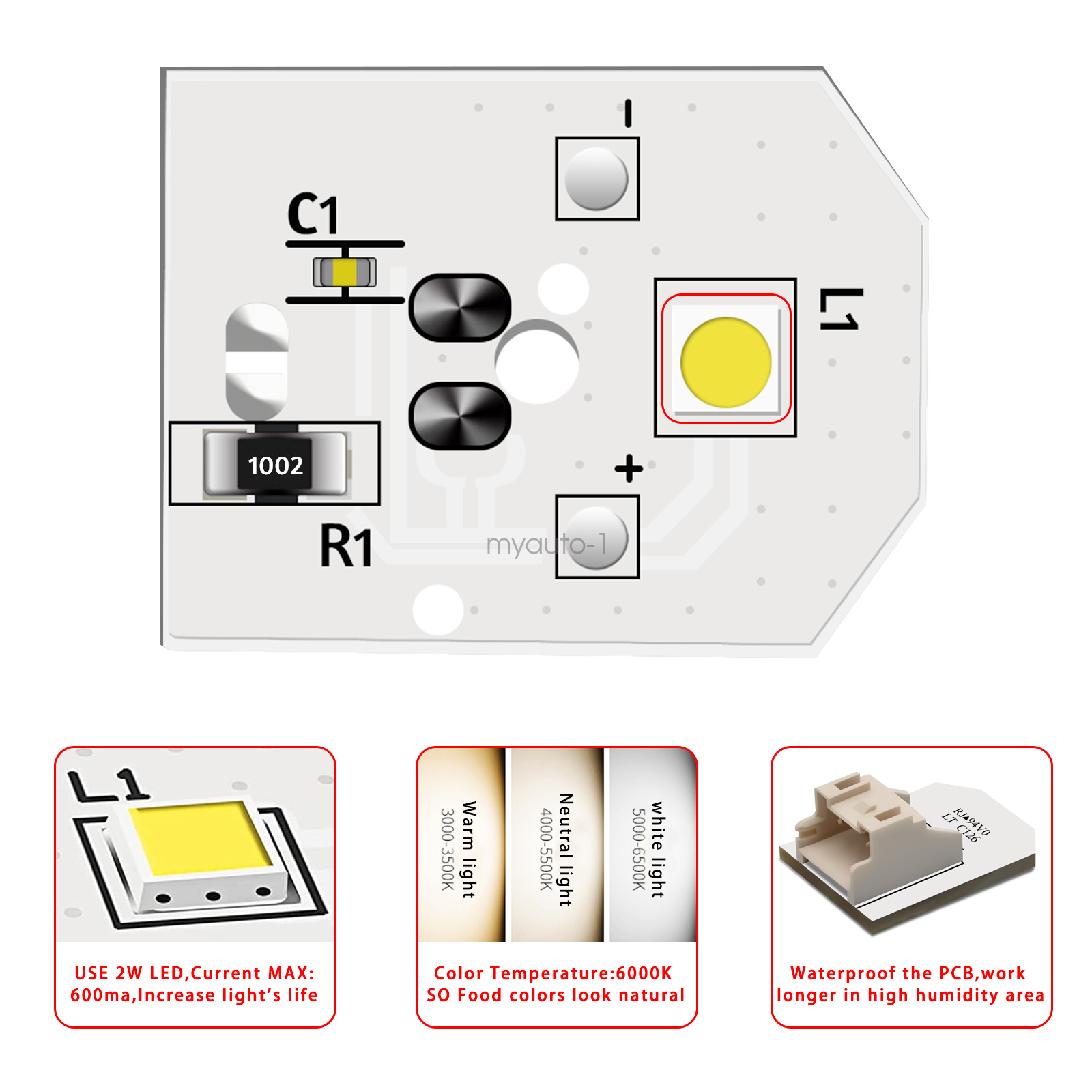 Refrigerator Light Bulb Fits GE LED Light Replace WR55X25754