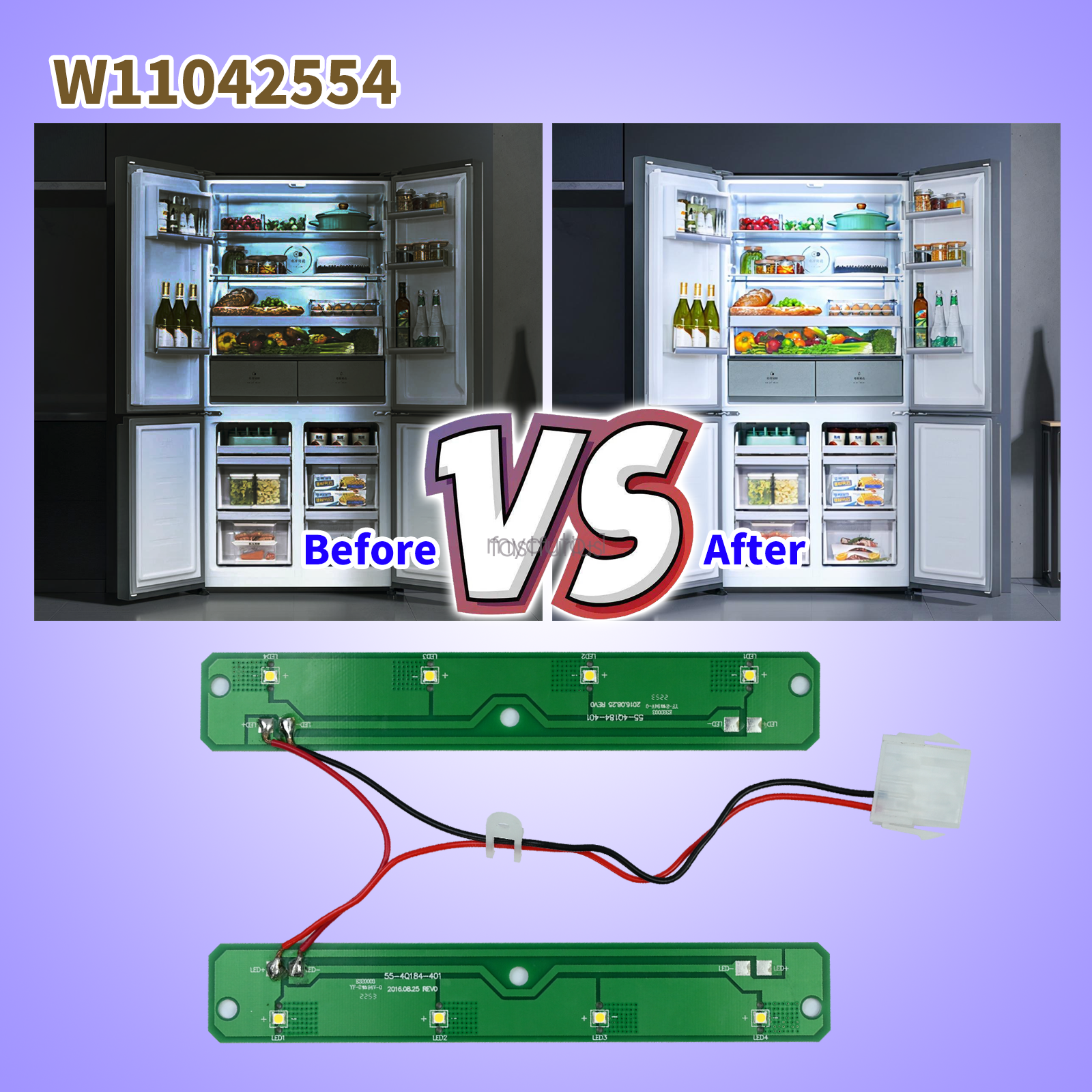 W11042554 Refrigerators LED Light Module Assembly Board(Original  Quality)Compatible with Whirlpool, Maytag, Amana Refrigerator, Replaces  W11527432 W11101384 W11333374 W11387579 (Housing Not Included) - Yahoo  Shopping