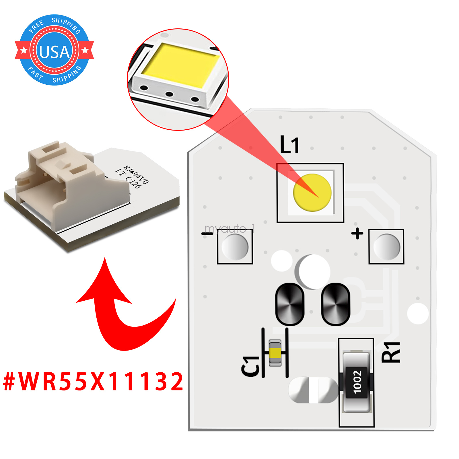 LED Light Assembly PCB Only WR55X25754 Fits For GE Refrigerator