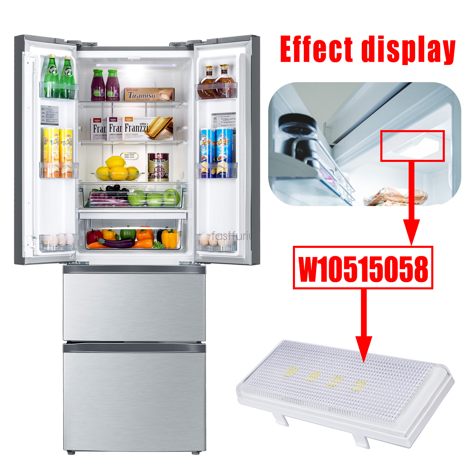 Refrigerator LED Light Control Board Replaces For Whirlpool WRS325FDAW04  WRS325FDAM04 7WRS22FDBF00 7WRS22FDBF02 7WRS22FDBW00 7WRS22FDBW02