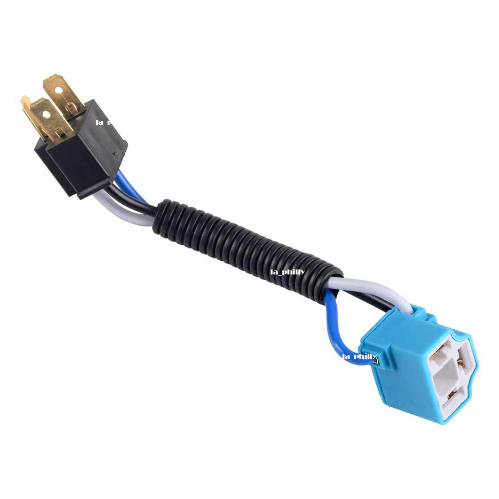 2Pcs H4 Headlight Light Bulb Angle Socket Plug Connector Wiring Harness