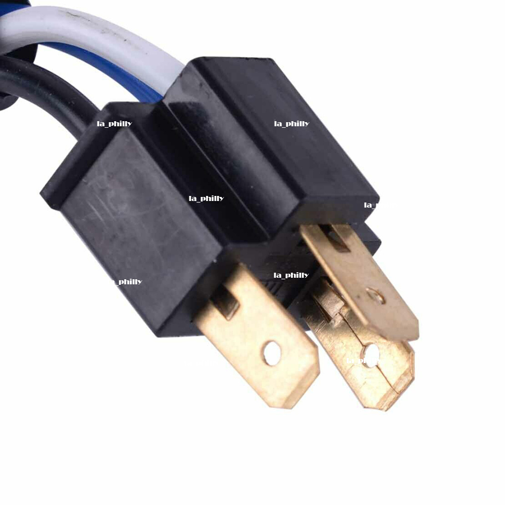 2Pcs H4 Headlight Light Bulb Angle Socket Plug Connector Wiring Harness