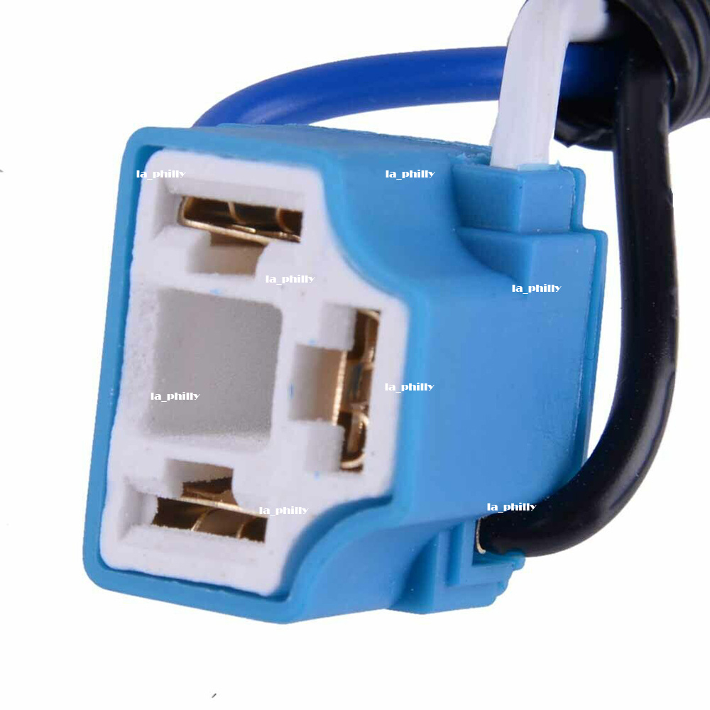 2Pcs H4 Headlight Light Bulb Angle Socket Plug Connector Wiring Harness