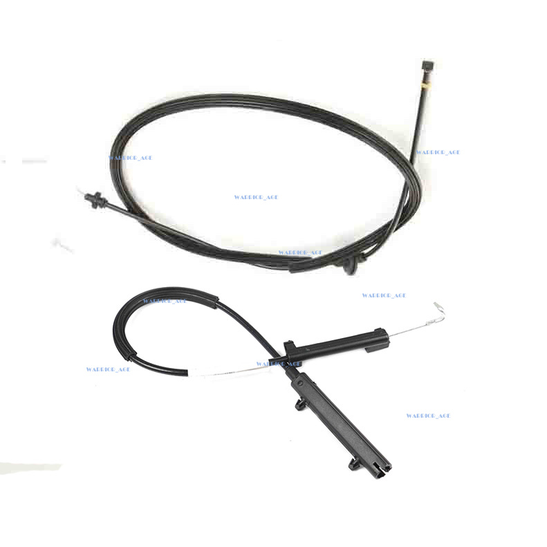 2Pcs Rear+Front Hood Lock Latch Release Cable Set Fit For Audi A4 A5 B8