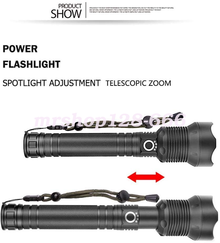 200000LM XHP50 Tactical Led Flashlight Rechargeable Zoomable Torch 18650 28650
