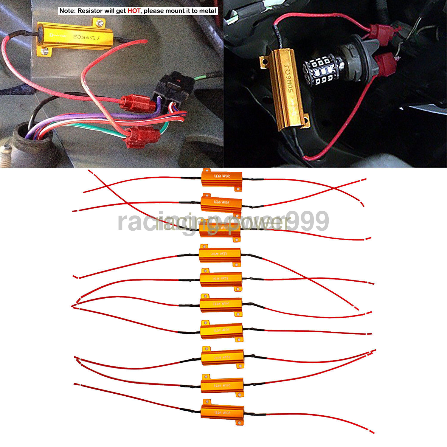 10pcs Load Resistor 50W 6RJ 6ohm LED Decoder FIX Hyper Flash Turn