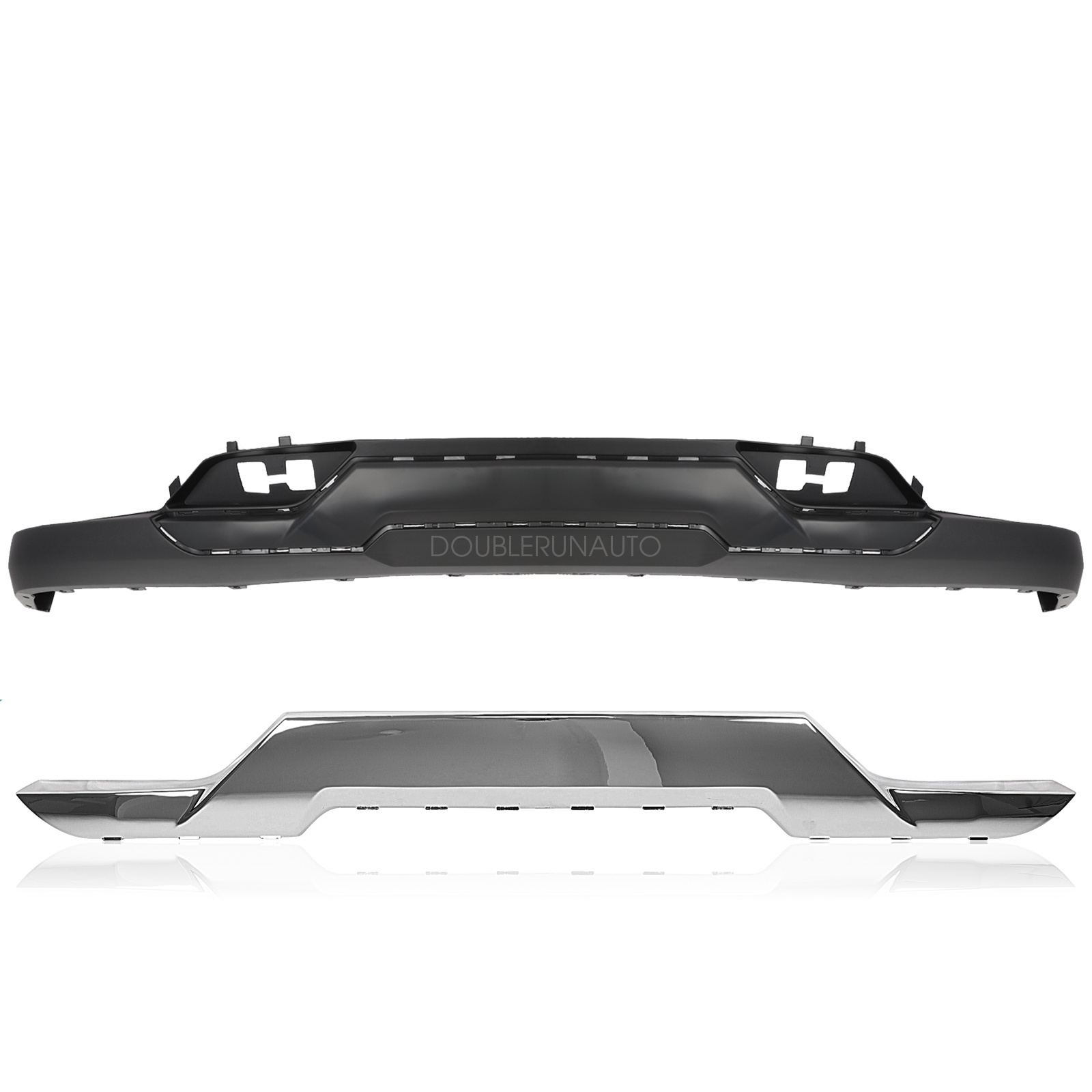 Front Bumper Valance+Chrome Skid Plate Fit For 2016 2017-2019 Silverado