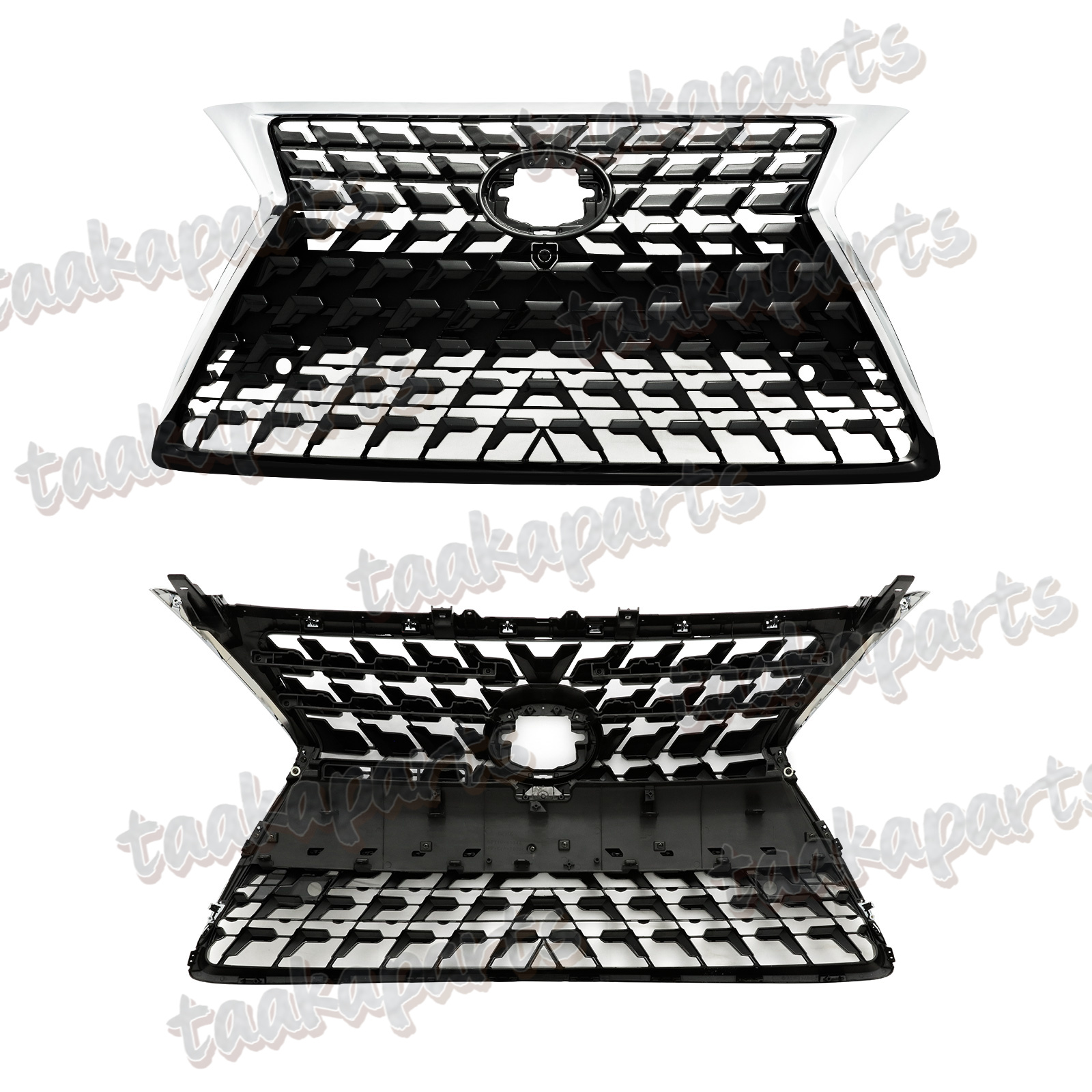 Front Bumper Grille Grill Black W/Chrome Trim For 2014-2022 LEXUS