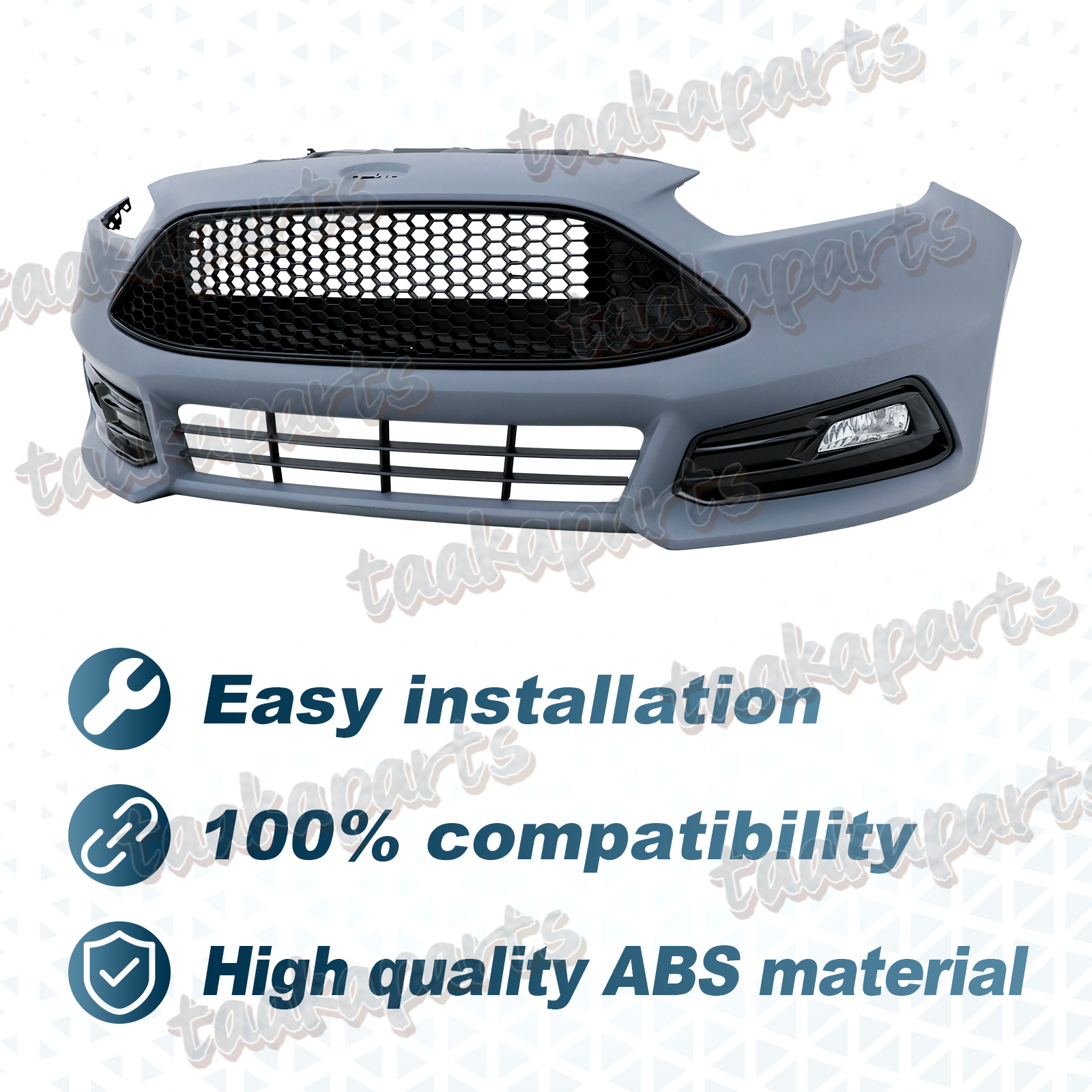 ABSフォグランプグリル グリルトリムストリップ 用のFocus MK3 ST Line