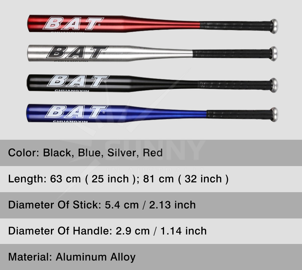 Aluminium Baseball Bat Racket Softball Outdoor Sports Defense 25"63CM