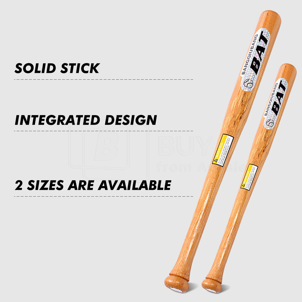 Wood Baseball Bat Racket SelfDefense Safety Exercise Sports 25"/63cm
