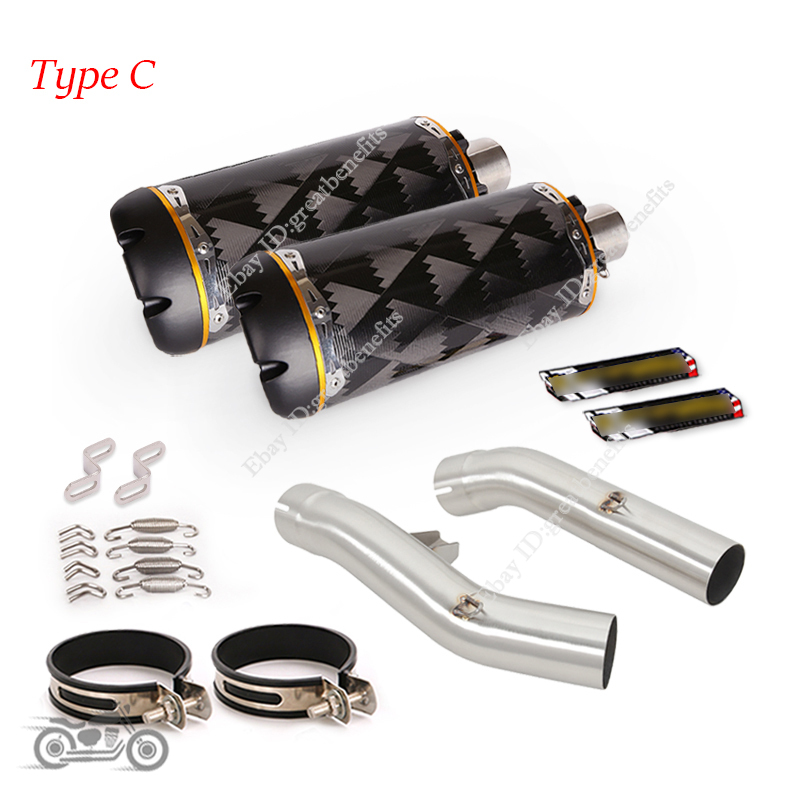 51mm Exhaust Tips For YAMAHA FJR1300 2001-2023 Muffler Mid Link Pipe