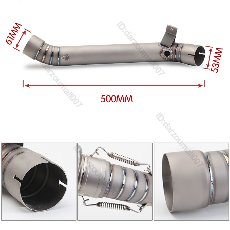 Titanium Mid Link Pipe Slip On For Kawasaki ZX10R 2008-2020