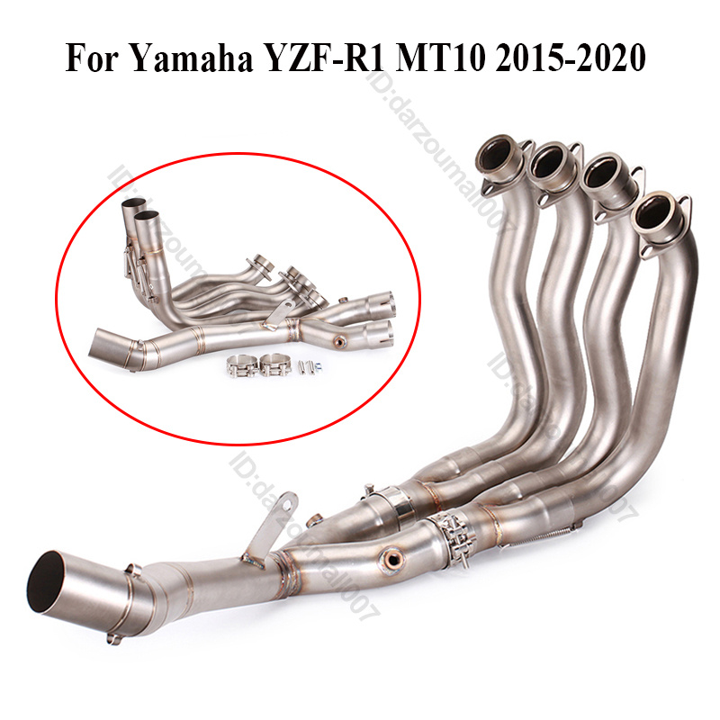 R1 Exhaust Full System Pipe Front Mid Link Tube For Yamaha YZF R1 MT10 ...