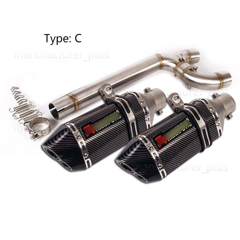 For Yamaha FZ6 FZ6N FZ6S Exhaust Pipe Dual-outlet Mid 51mm