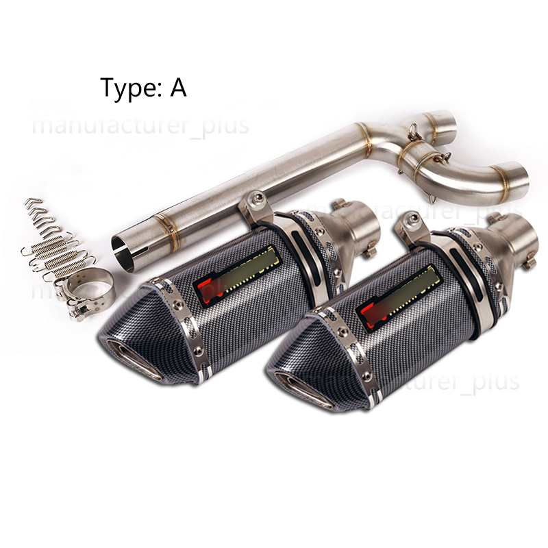 For Yamaha FZ6 FZ6N FZ6S Exhaust Pipe Dual-outlet Mid 51mm