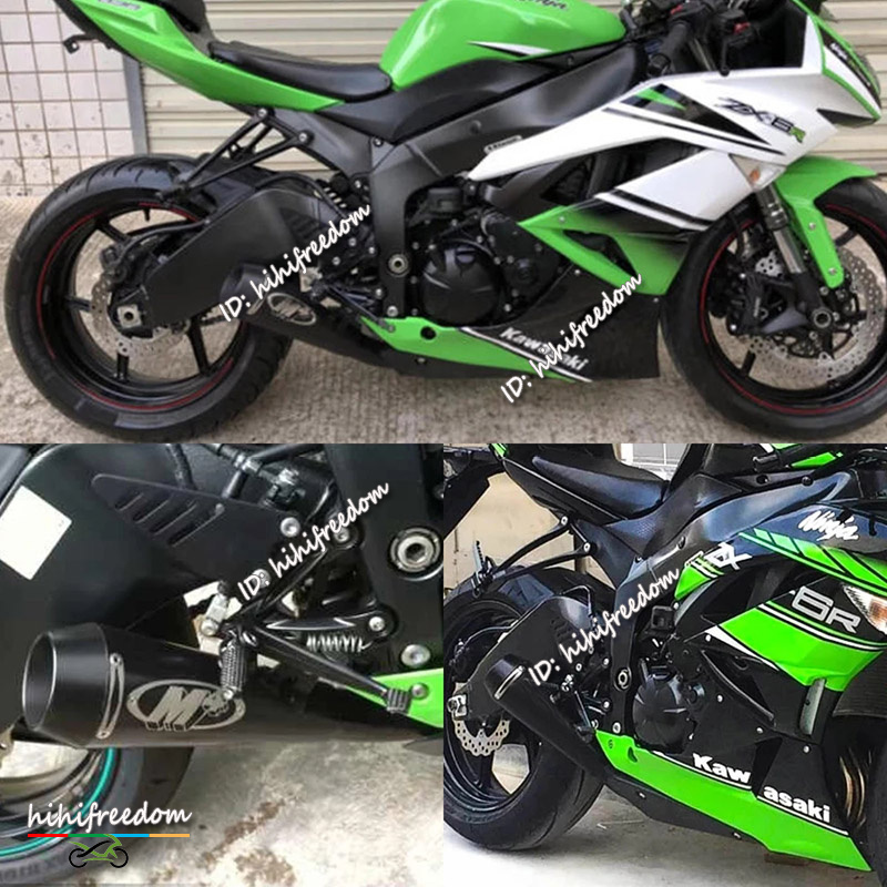 s Zx6r Exhaust KOlightning Slip-On Exhaust Muffler Pipe For Kawasaki