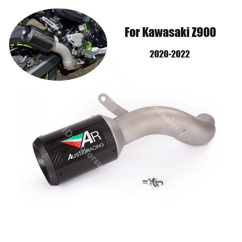 Slip for Kawasaki Z900 2023 Modified System Exhaust Carbon Muffler Mid Tail  Pipe