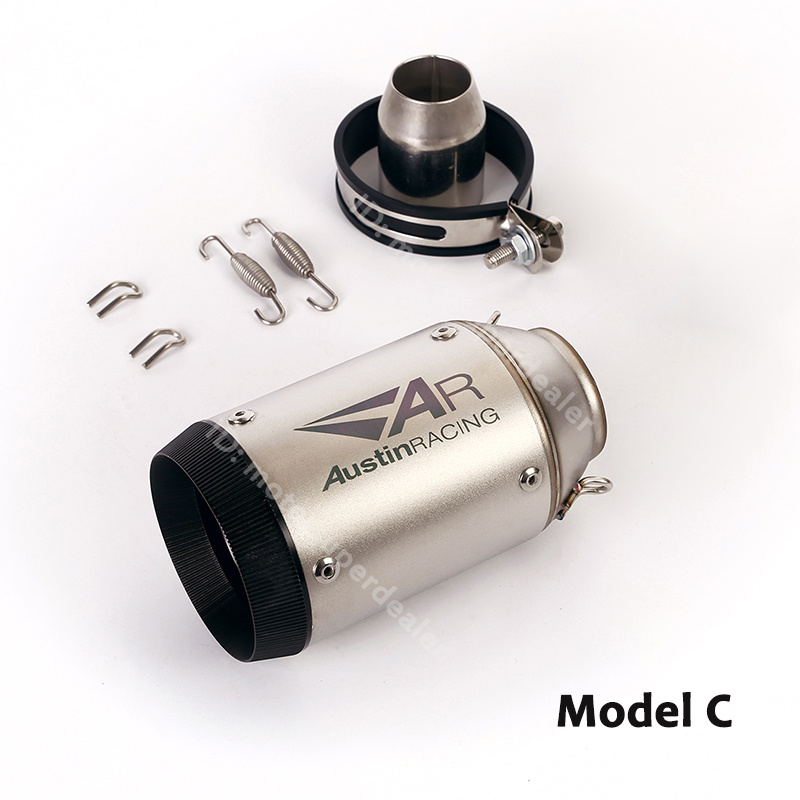 thumbnail image 2 of ISTUNT Universal Motorcycle Short Muffler – Carbon Fiber Finish – 38-51mm Inlet – 160mm Length 2 of 4