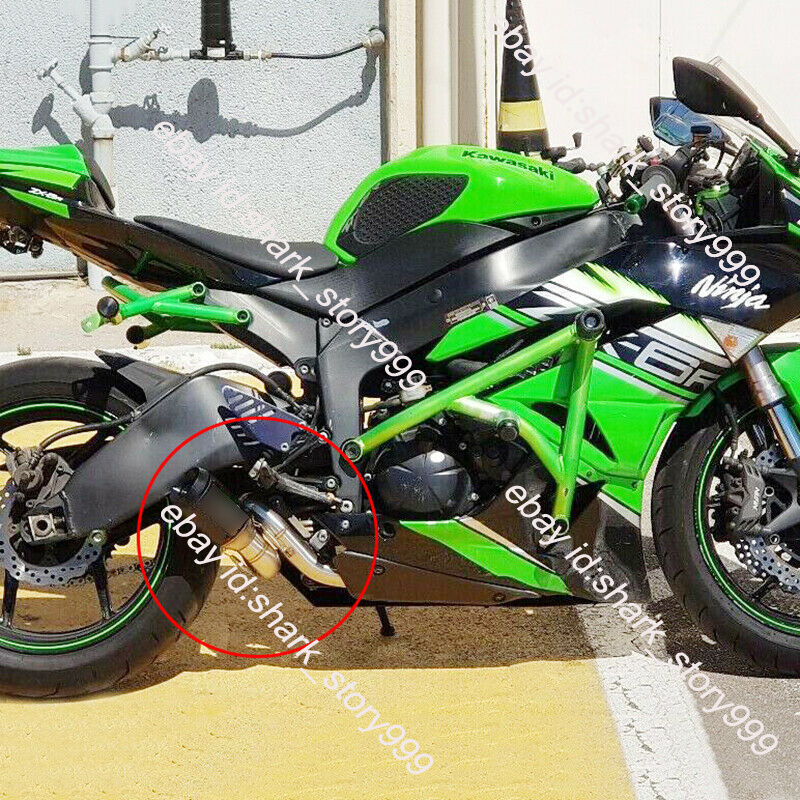 かむいと For Kawasaki ZX6R 2009-23 Modified Black Exhaust Carbon