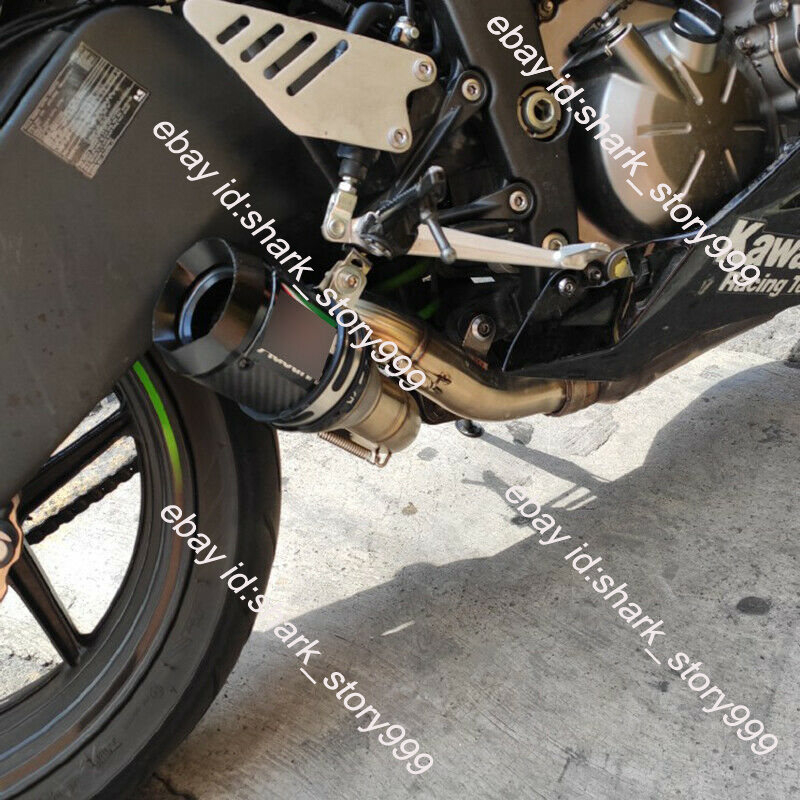 かむいと For Kawasaki ZX6R 2009-23 Modified Black Exhaust Carbon