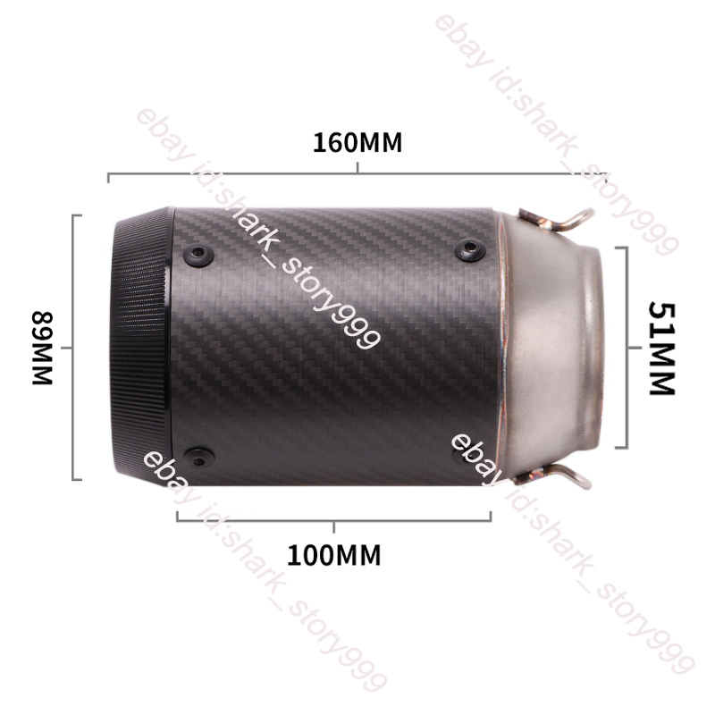 For Kawasaki ZX6R 2009-23 Modified Black Exhaust Carbon