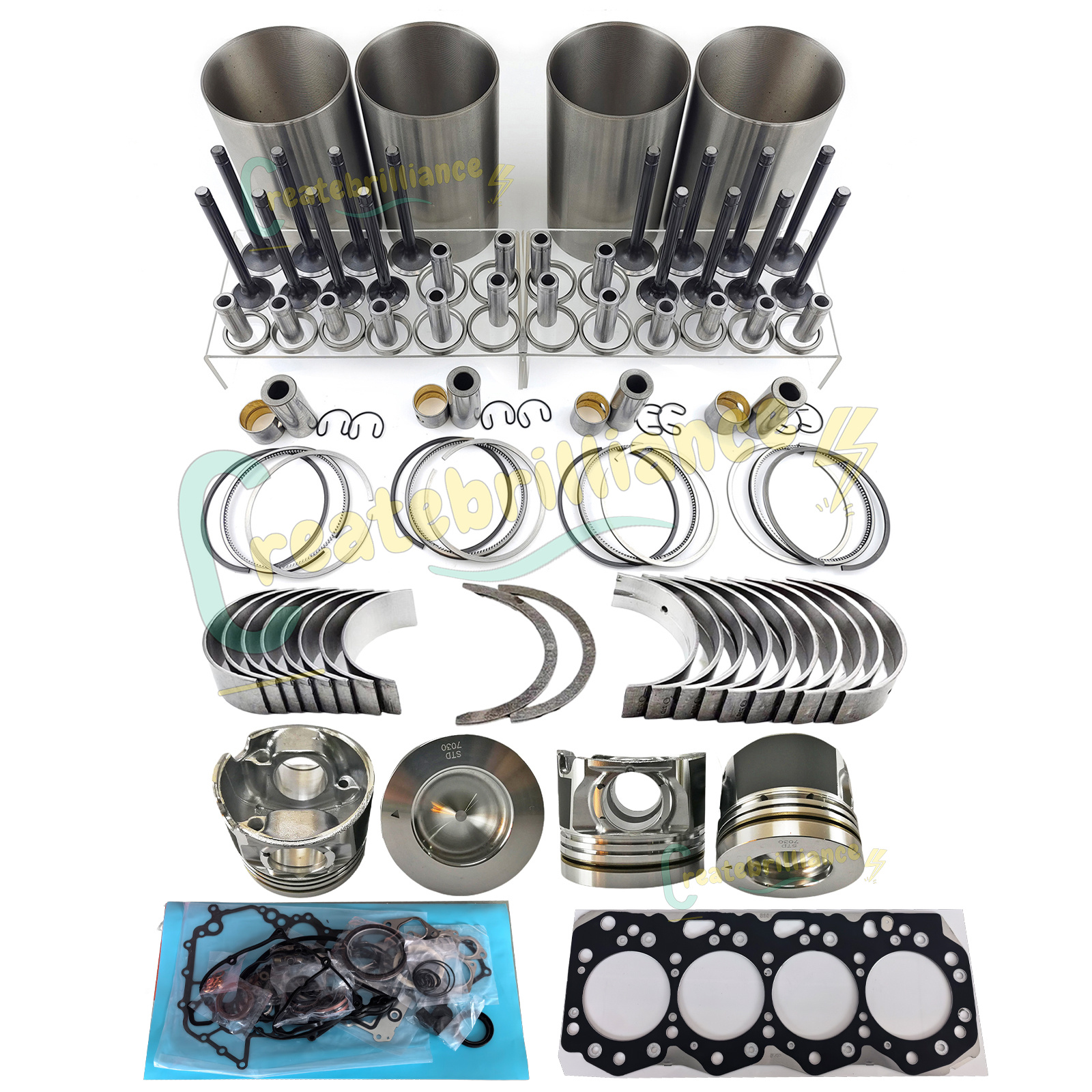 人気便利グッズ rebuild overhaul engine 4LE1 Isuzu kit liner ring Piston ルアー・フライ