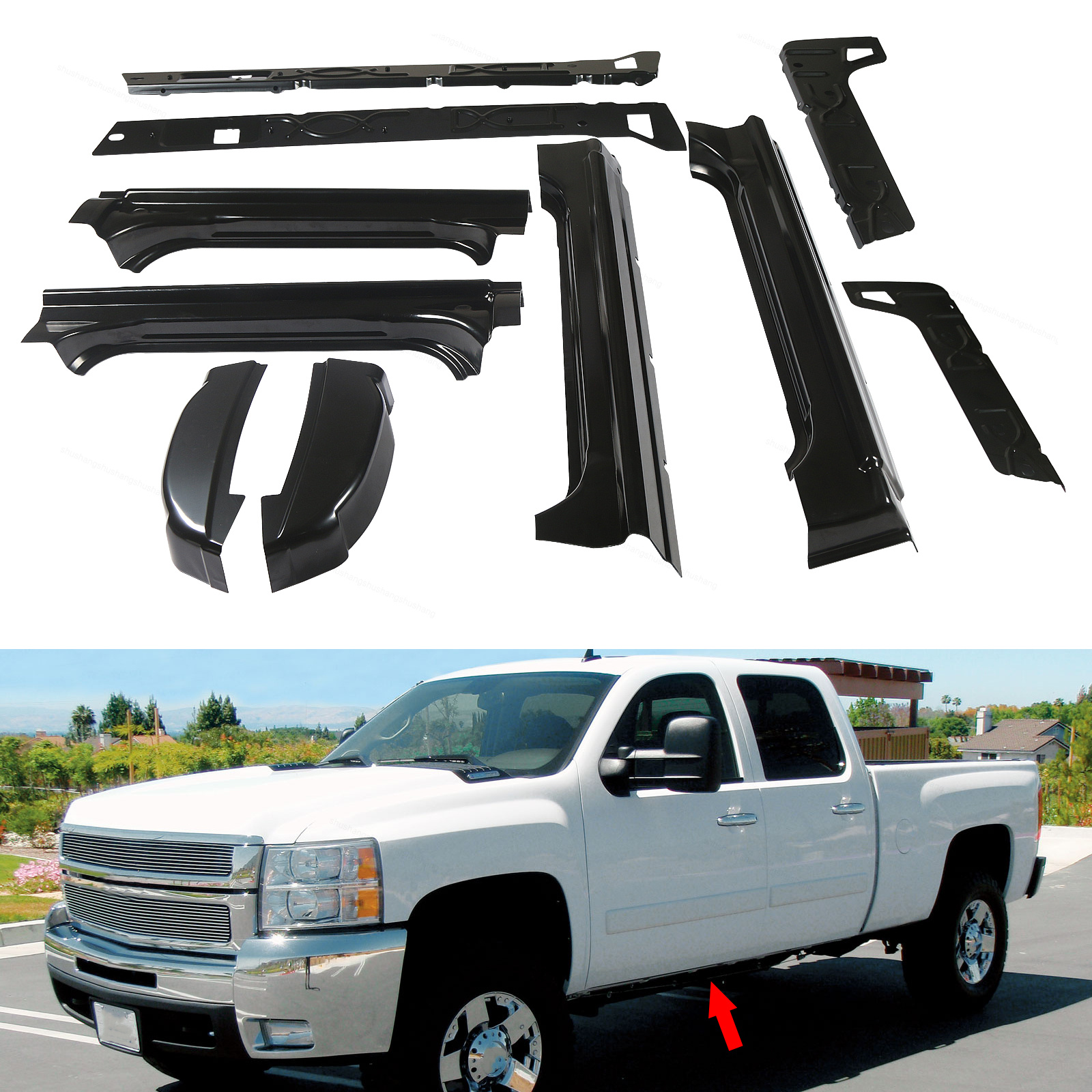 Panels And 1999-07 Chevy Silverado 4DR EXT Cab Inner & Outer