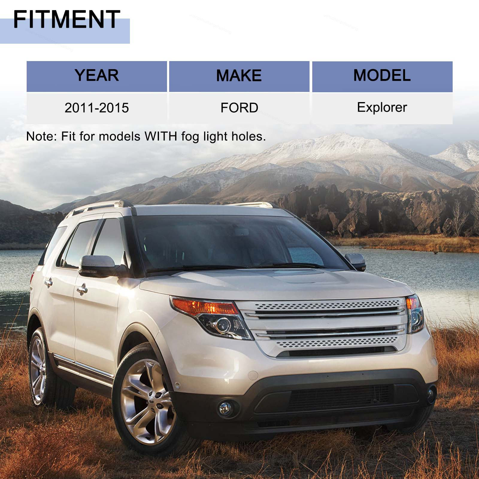 Front Lower Bumper Cover For 2011-2015 Ford Explorer – Textured, With Fog Light Holes – By DASPARTS