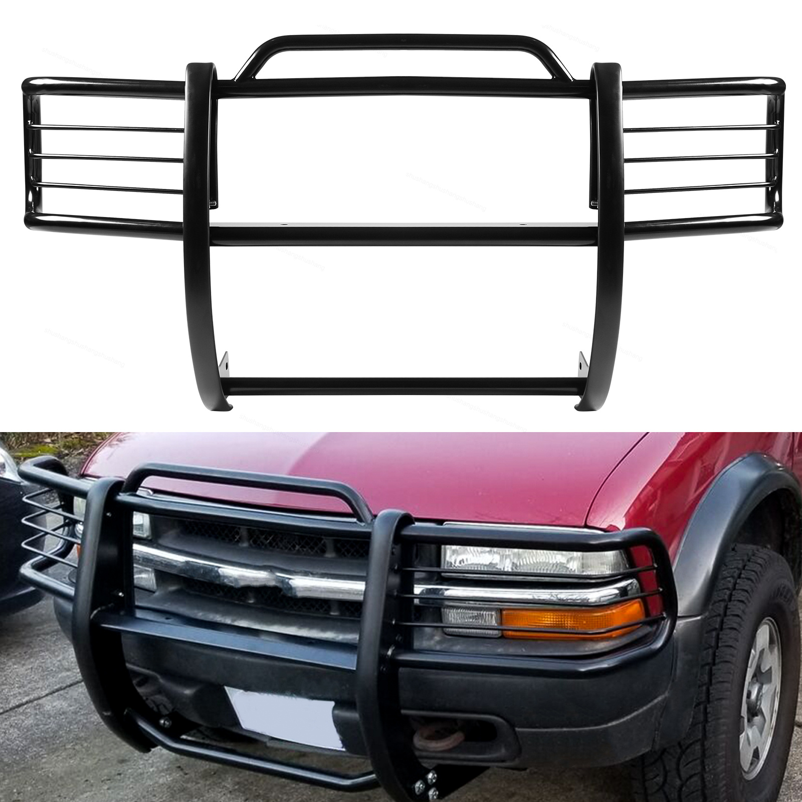 Black Brush Grille Guard Bumper Fit For 98-04 S10 Blazer Sonoma