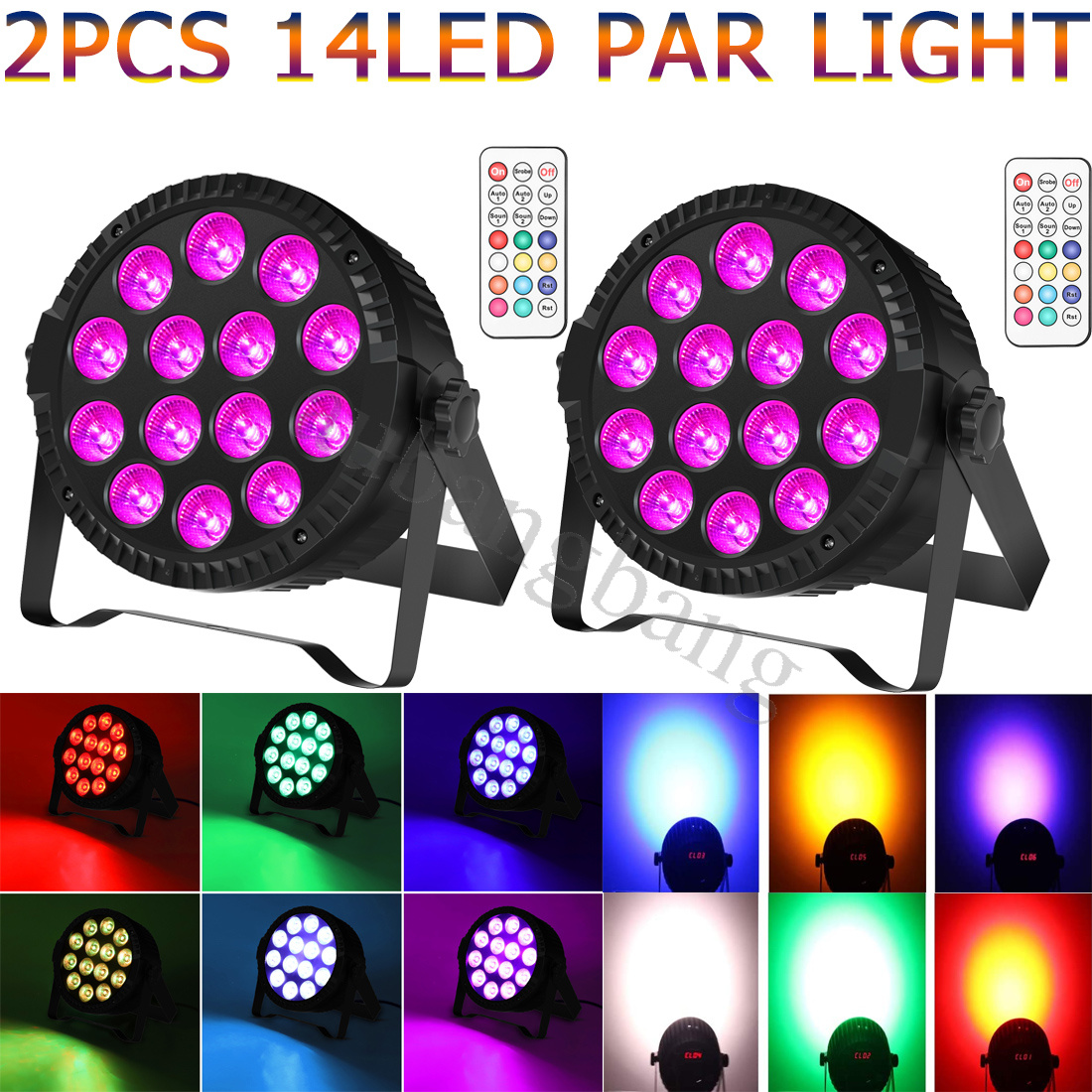 150W RGBW Par Can Light 14LED Stage Light DMX512 DJ Party Disco Wall Wash Lights - Picture 24 of 28