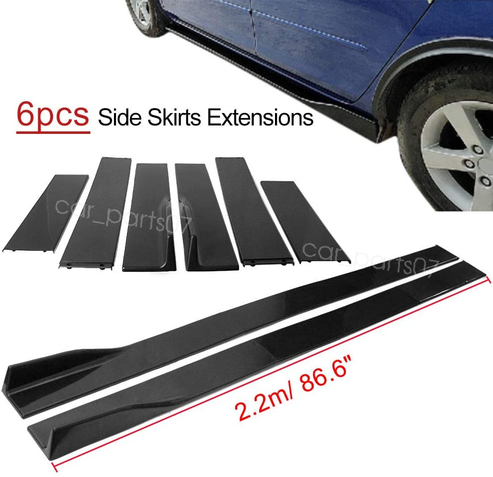 Gloss Black Side Skirt Extensions – 2m Set (6 Pcs) Fits Acura ILX 2013-2022