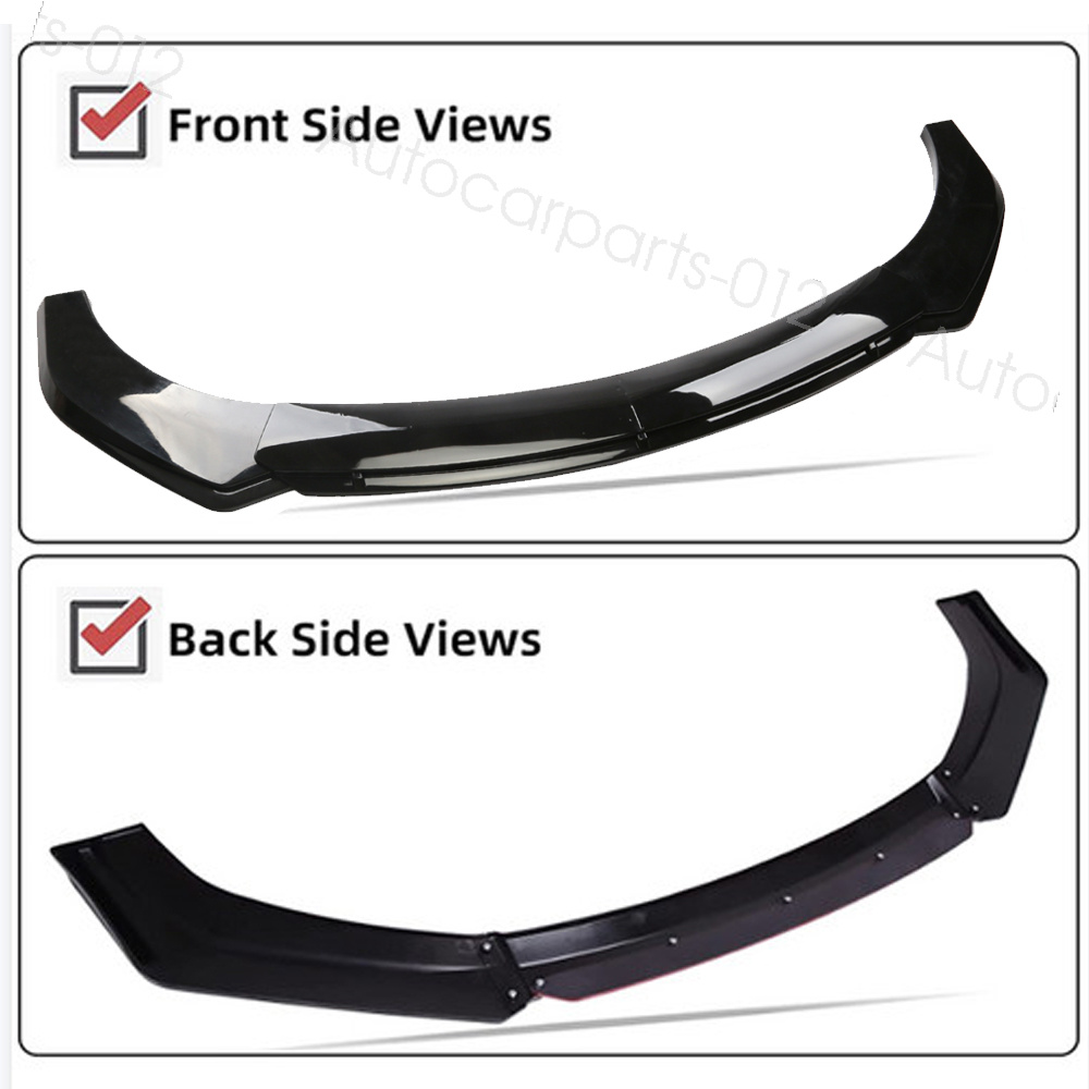 Gloss Black Front Bumper Lip Splitter Spoiler Kit – 4-Piece – For Range Rover Sport & Land Rover – Universal Fit