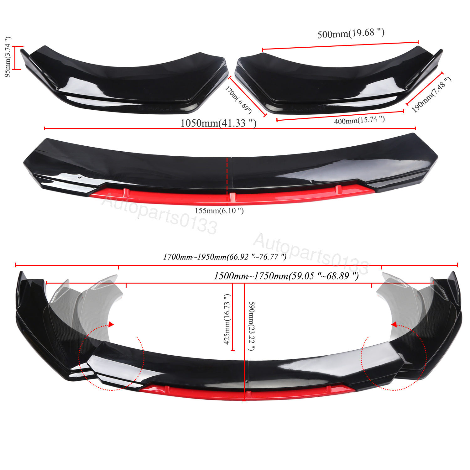 Car Bumper Lip Front Spoiler Skirt Deflector For Nissan Maxima 1995 2020 Tune Ca