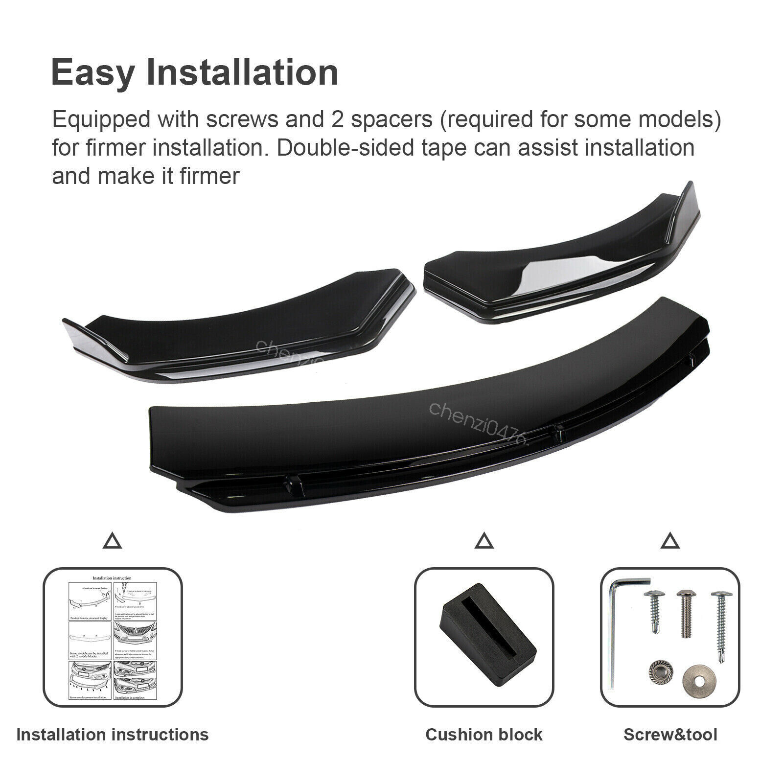 For Audi A4 A5 A6 A7 S4 S5 Front Bumper Lip Splitter Spoiler