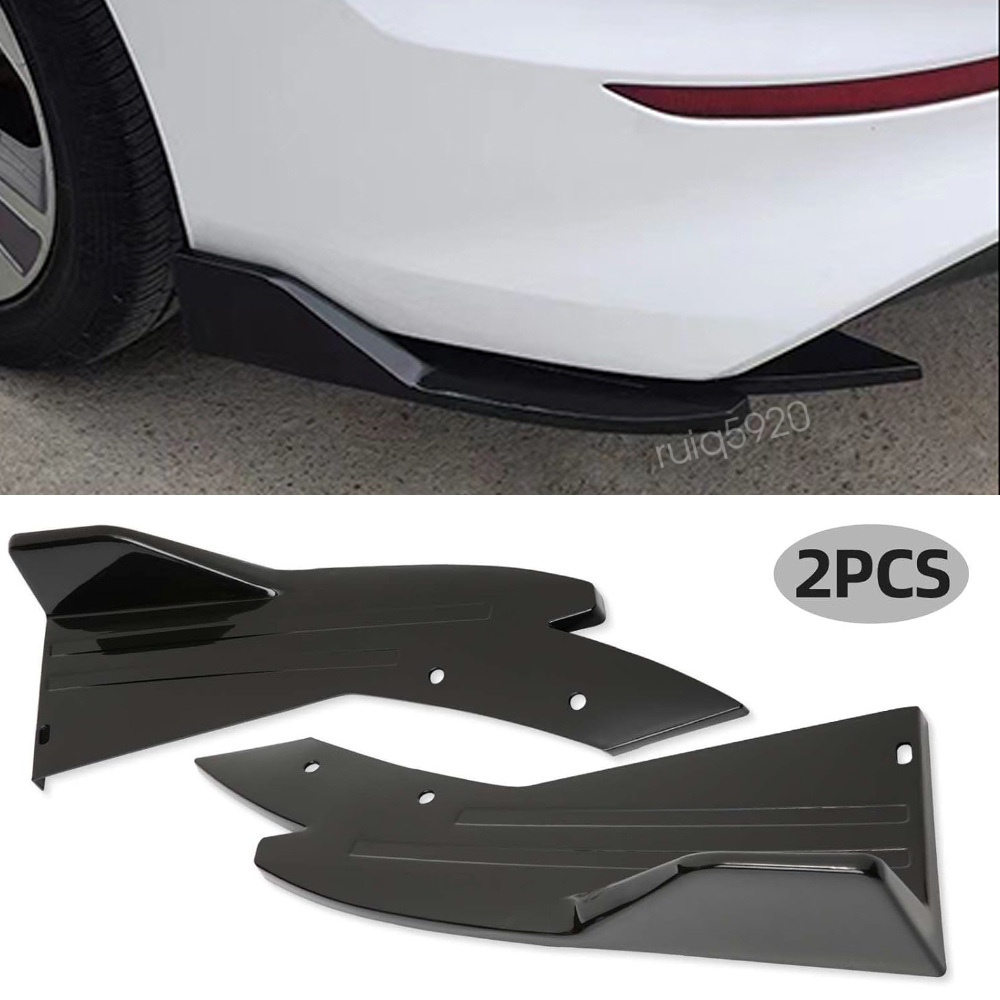 Ready Stock]2Pcs Universal Car Rear Bumper Lip Diffuser Splitter Spoiler Scratch Protector Black I881738415