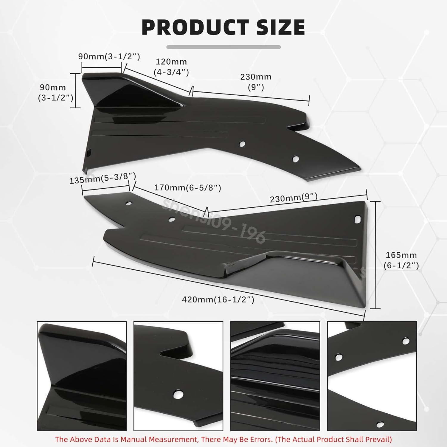 For Chevrolet Corvette C5 Front Bumper Lip Splitter Spoiler Carbon