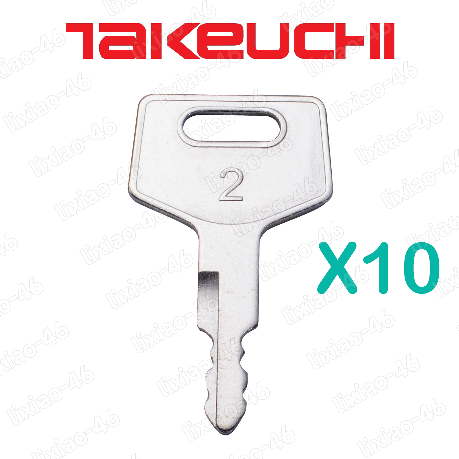 0 10pcs Takeuchi Keys for Excavator & Track Loader H806 17001