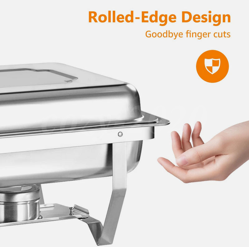 2/4/6/8Pack Chafing Dish Buffet Set 316 Stainless Steel Chafer for Catering 12QT - Produktbild 4