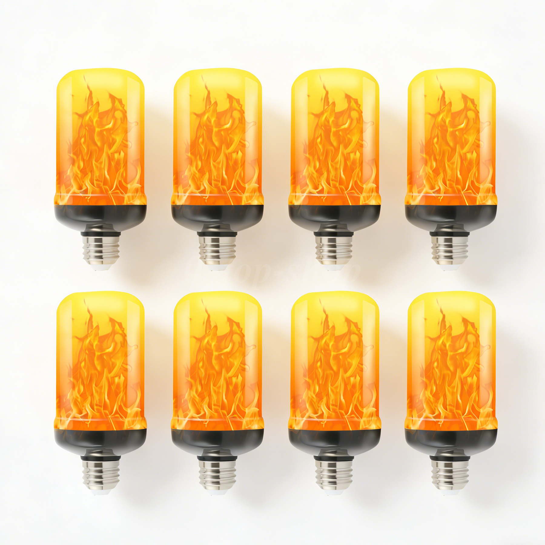 LED Flame Effect Light Bulb 2-12Pack, Simulated Nature Fire Flicker Lamp 4 Modes