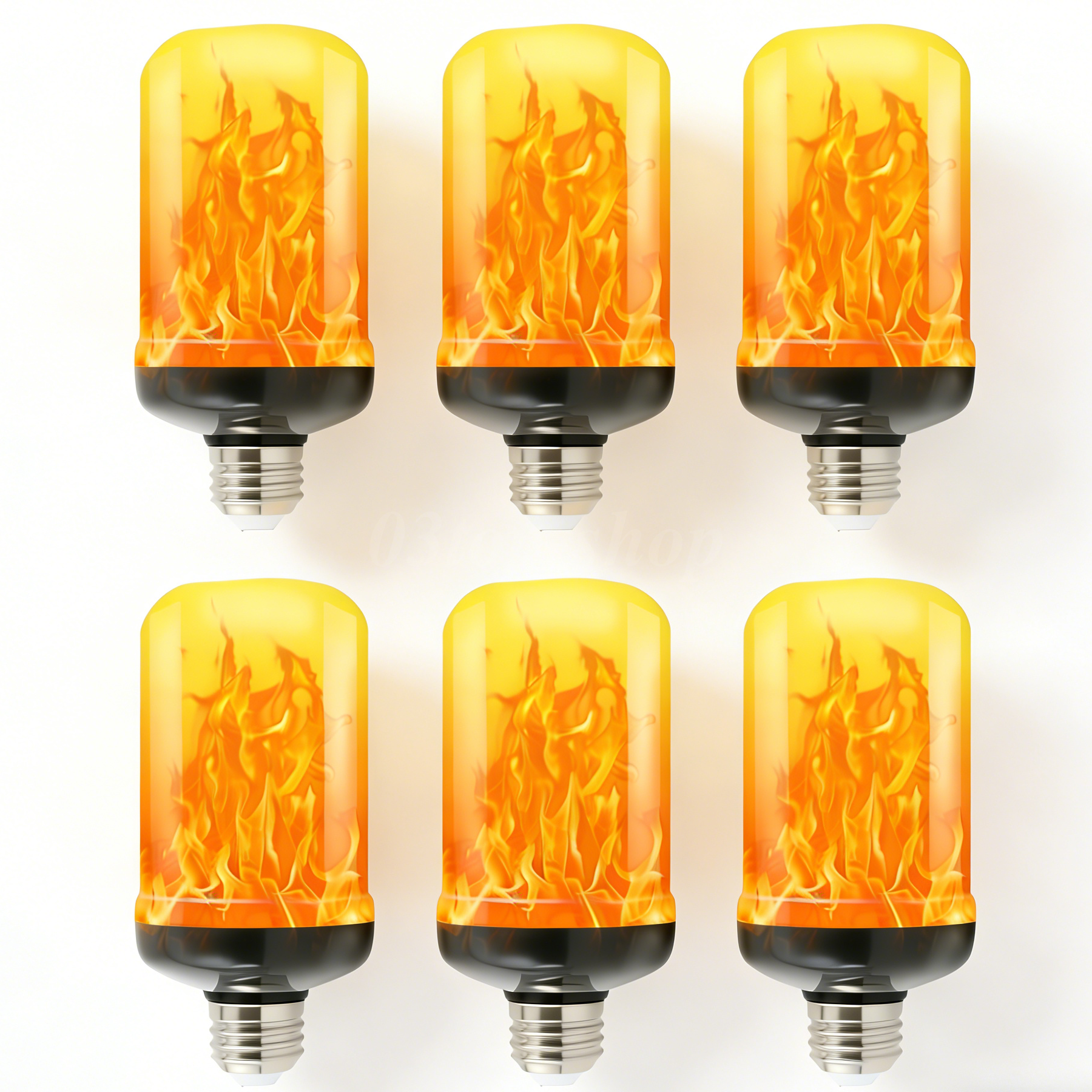 LED Flame Effect Light Bulb 2-12Pack, Simulated Nature Fire Flicker Lamp 4 Modes