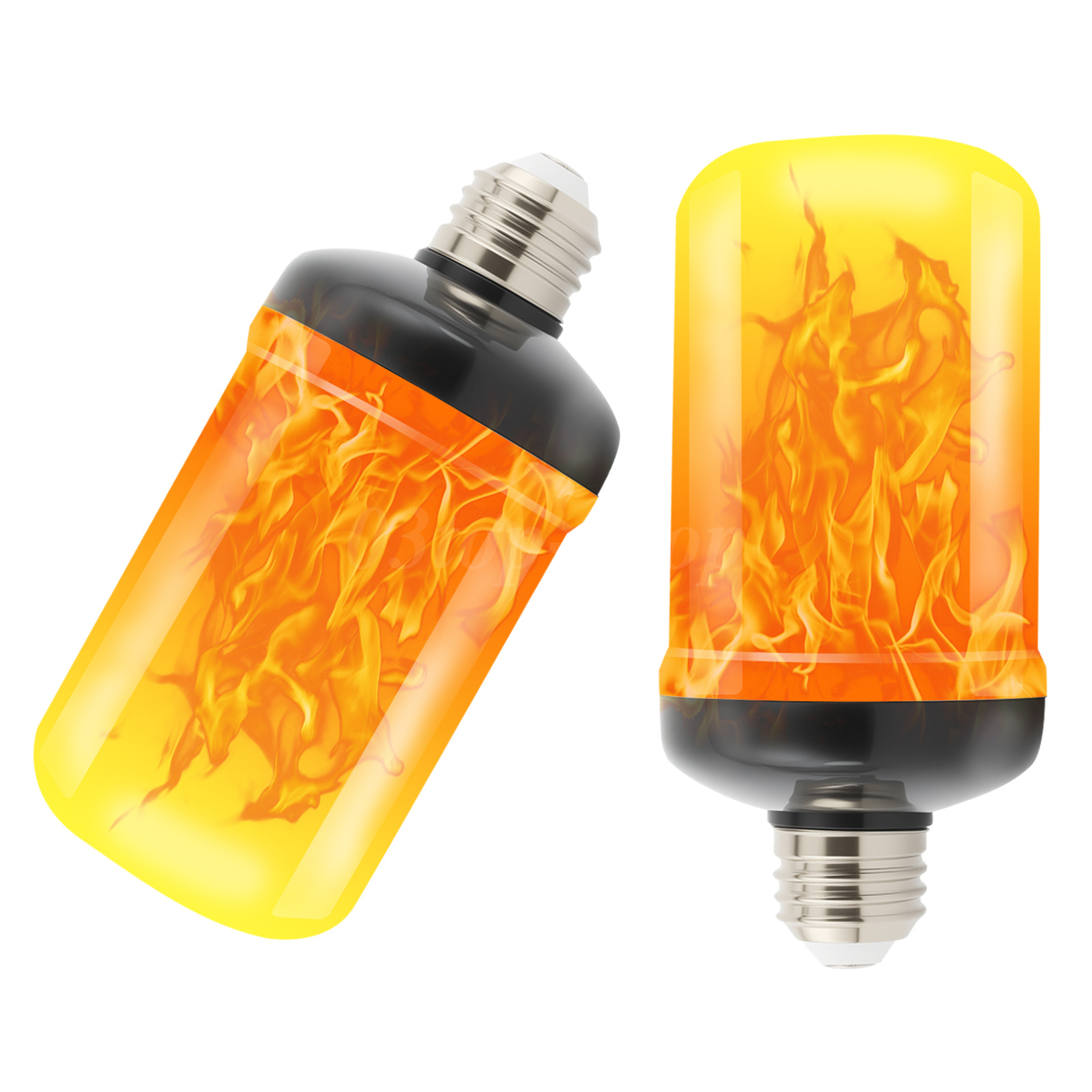 LED Flame Effect Light Bulb 2-12Pack, Simulated Nature Fire Flicker Lamp 4 Modes