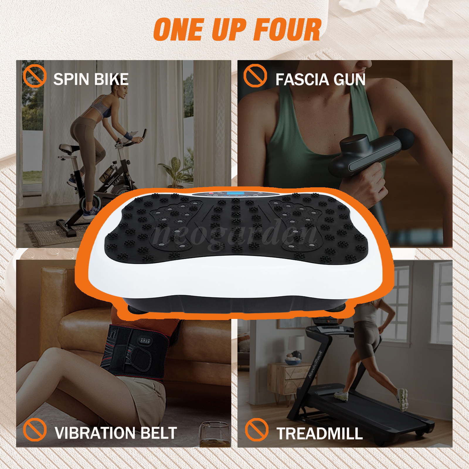 Vibration Plate Exercise Machine - Fat Burn&Toning 99 Speeds,10 Modes Bluetooth