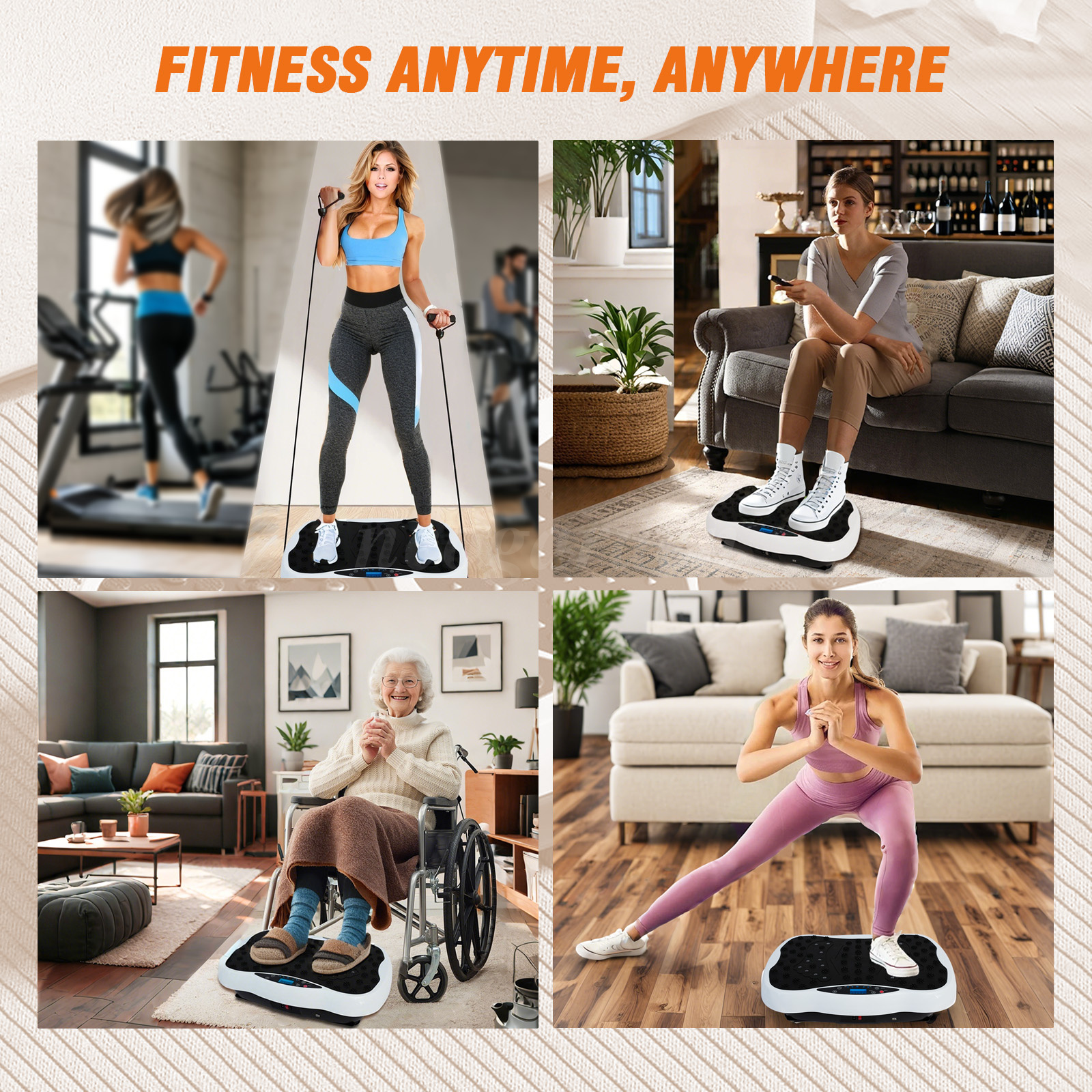 Vibration Plate Exercise Machine - Fat Burn&Toning 99 Speeds,10 Modes Bluetooth