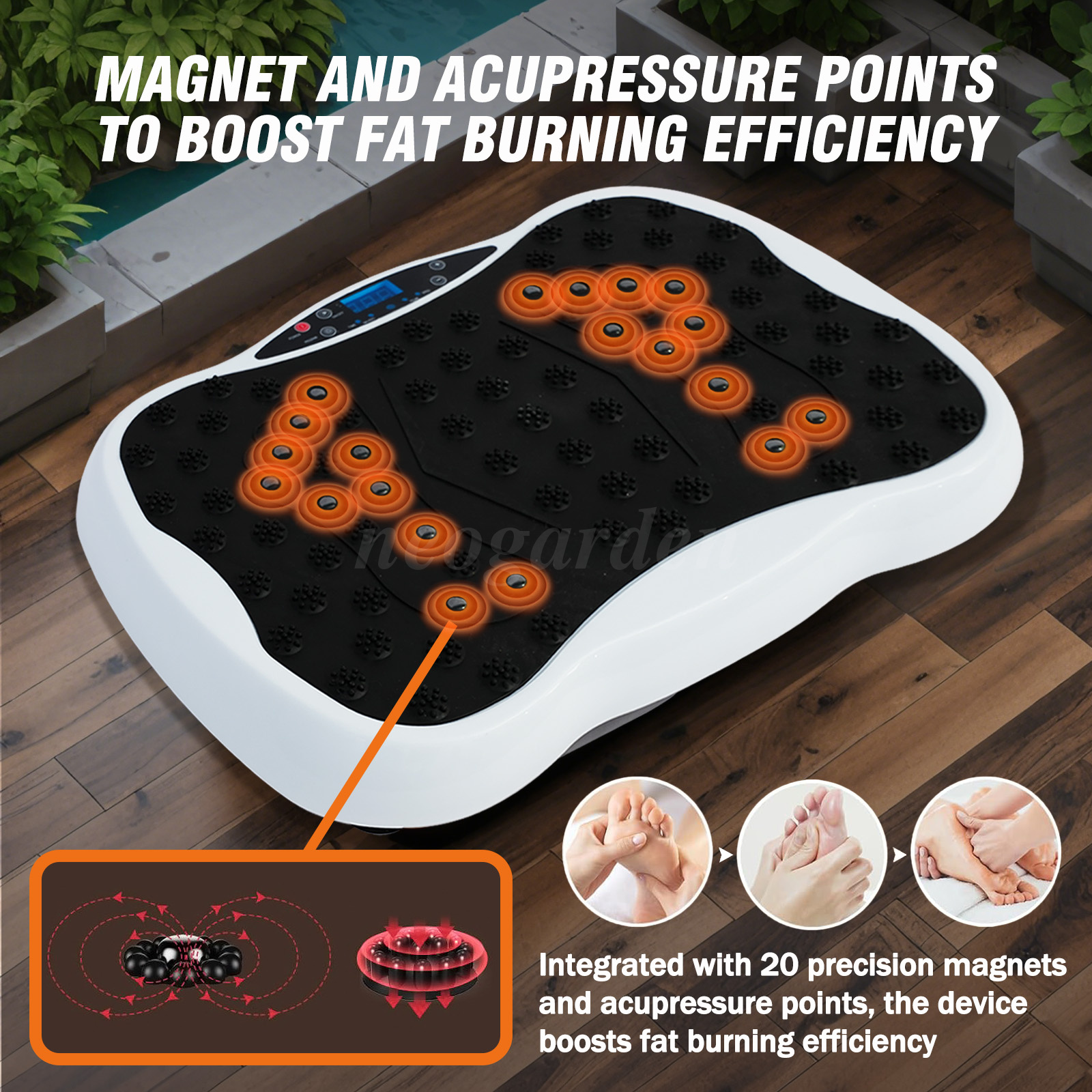 Vibration Plate Exercise Machine - Fat Burn&Toning 99 Speeds,10 Modes Bluetooth