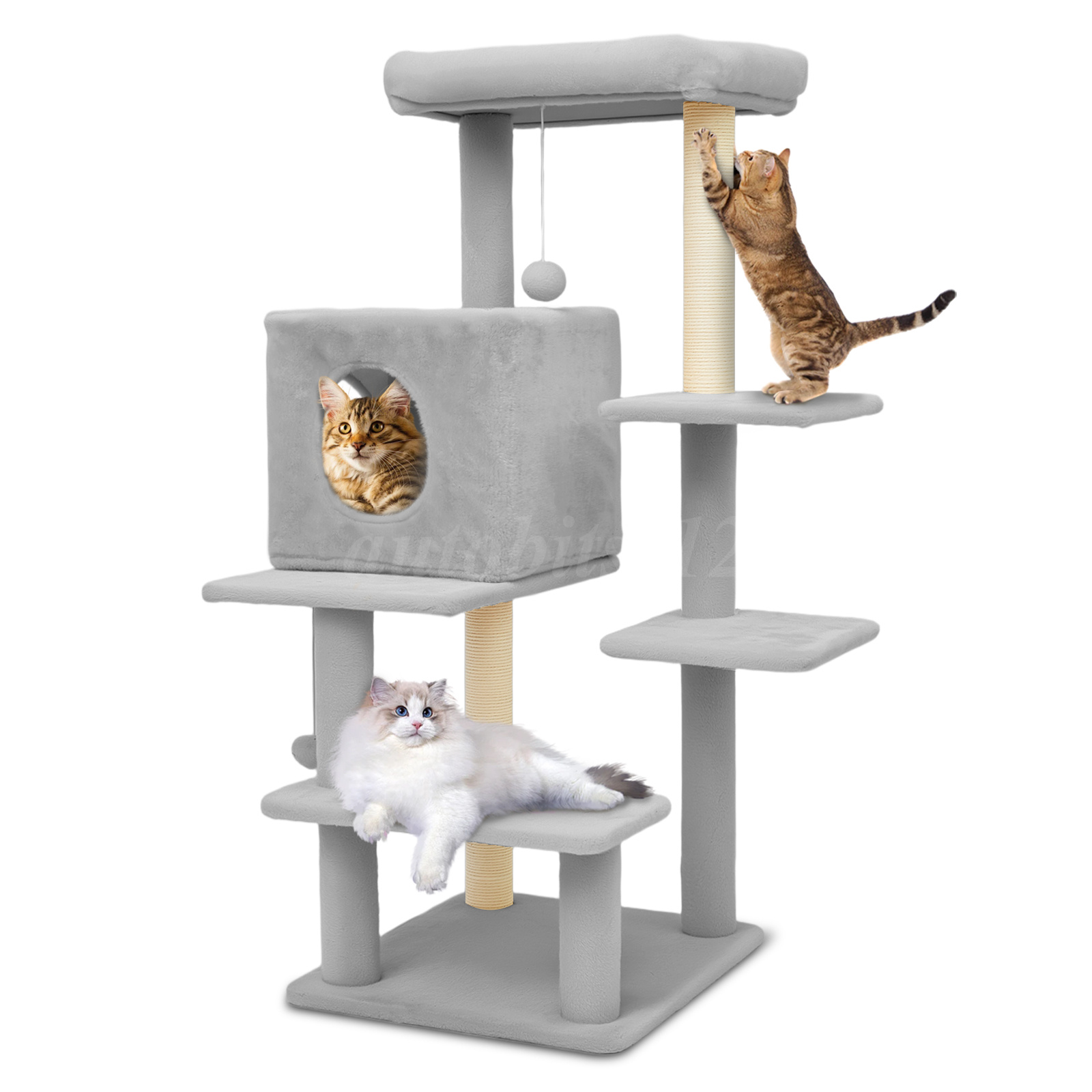 Compact 6-Tier Cat Tree with Private Condo Sisal Posts Cat for Kittens & Cats