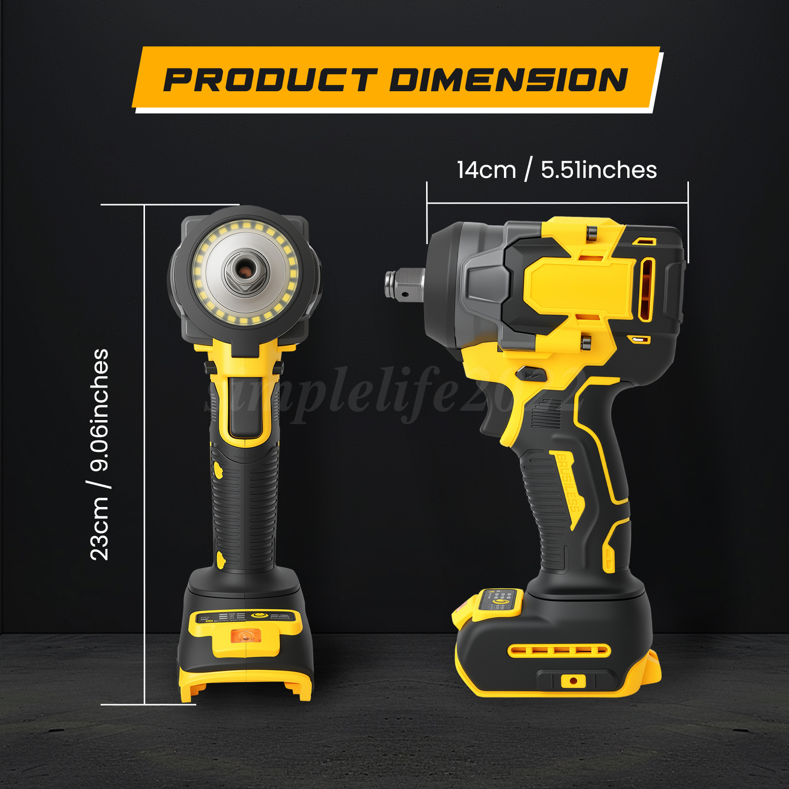 Cordless Brushless Impact Driver Hammer Drill Combo Kit with 2 Battery ...
