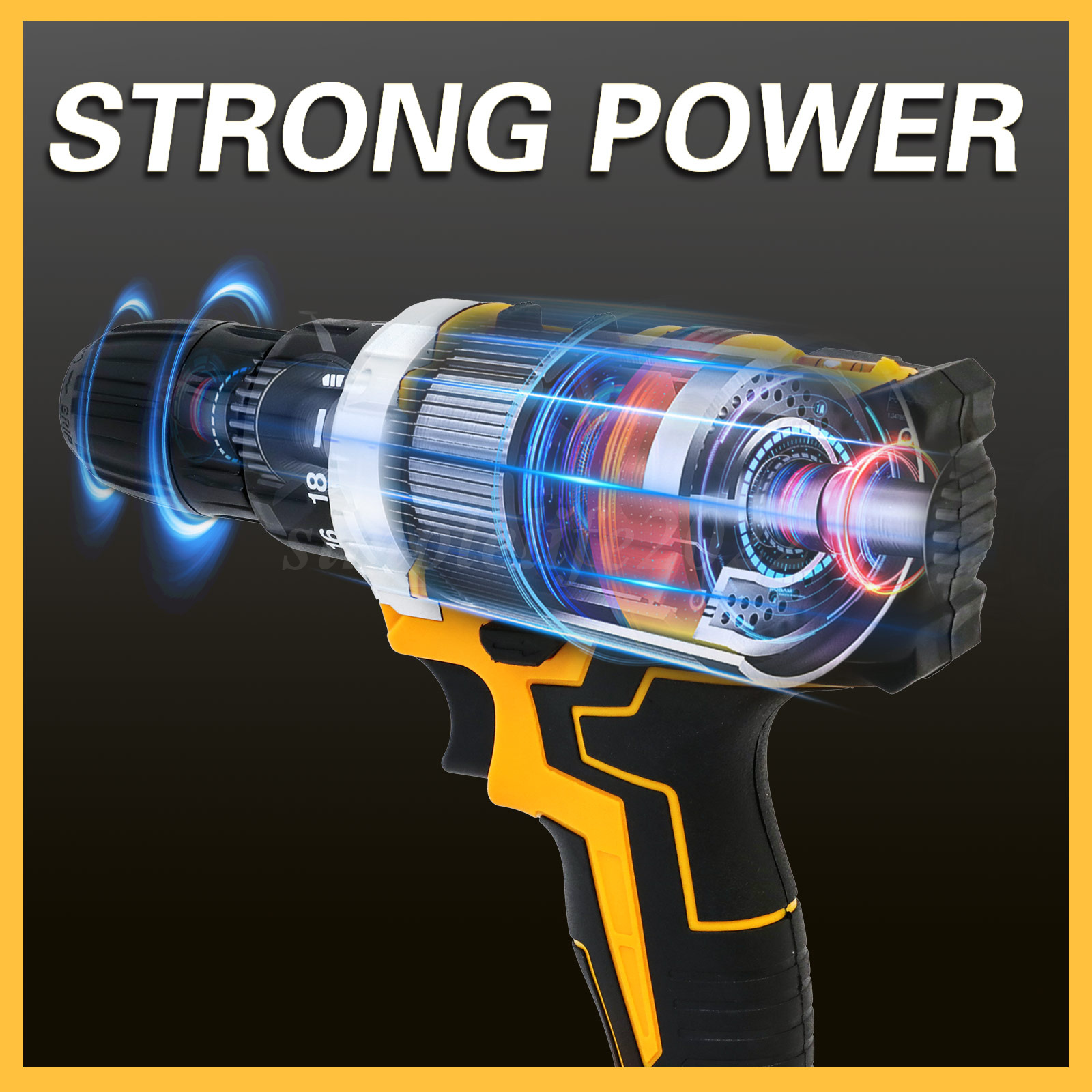 Cordless Brushless Impact Driver Hammer Drill Combo Kit with 2 Battery ...