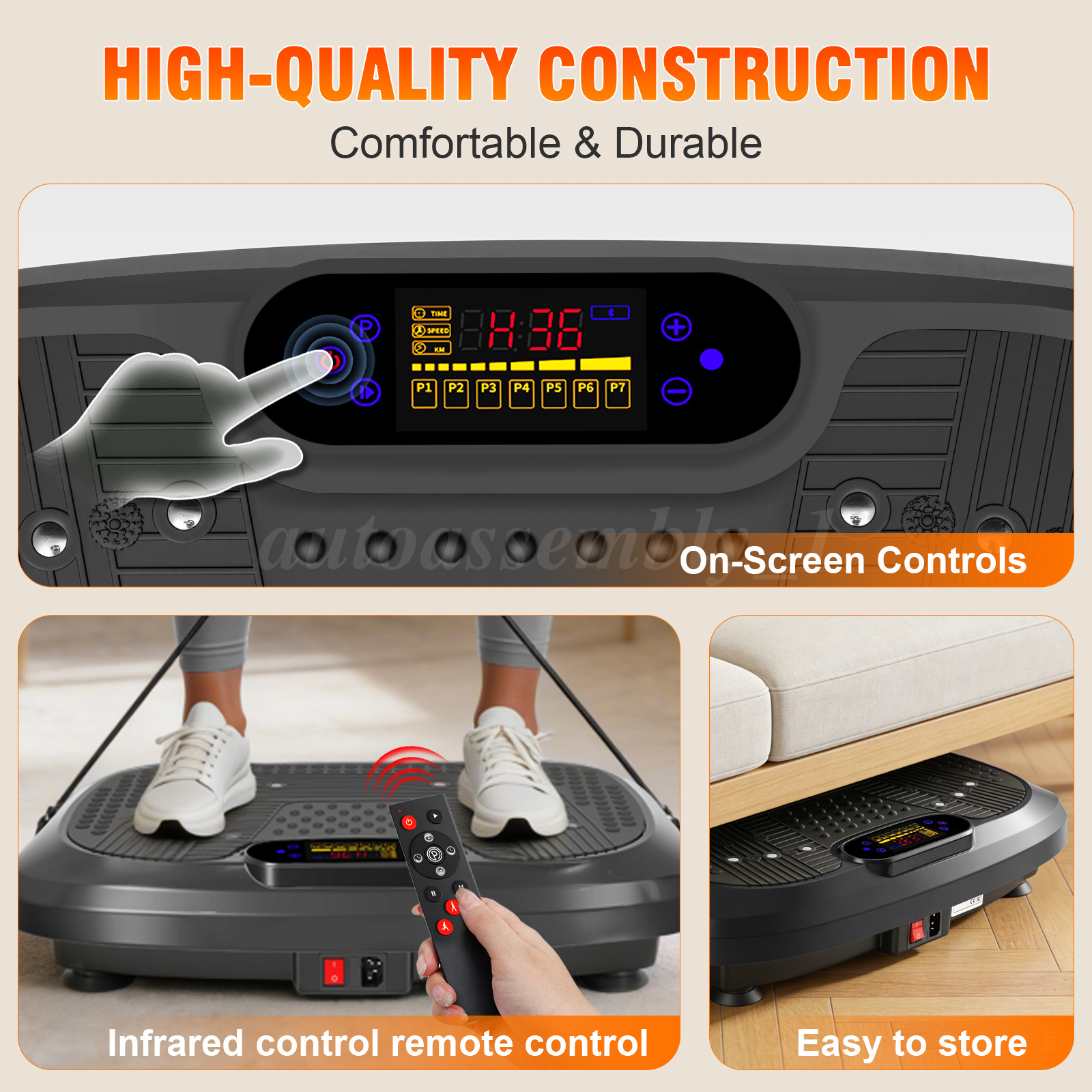 Vibration Plate Exercise Machine Whole Body Workout Fitnes 550lbs Bluetooth