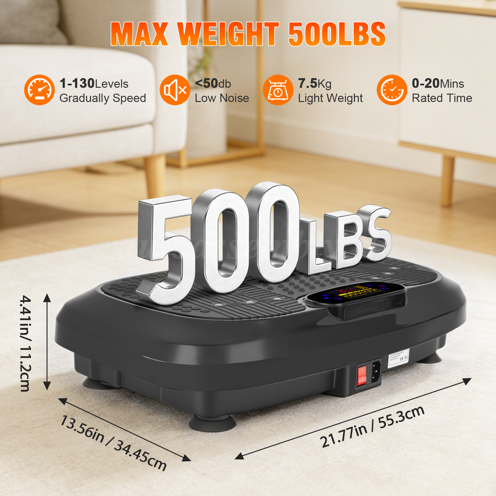 Vibration Plate Exercise Machine Whole Body Workout Fitnes 550lbs Bluetooth